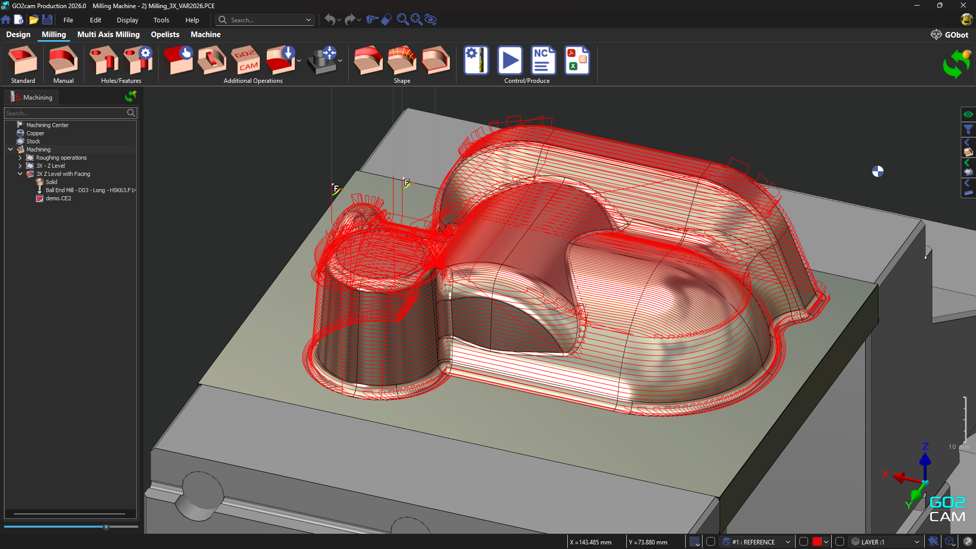 GO2cam 2026 3X Milling GO2cam 2026 3X Milling